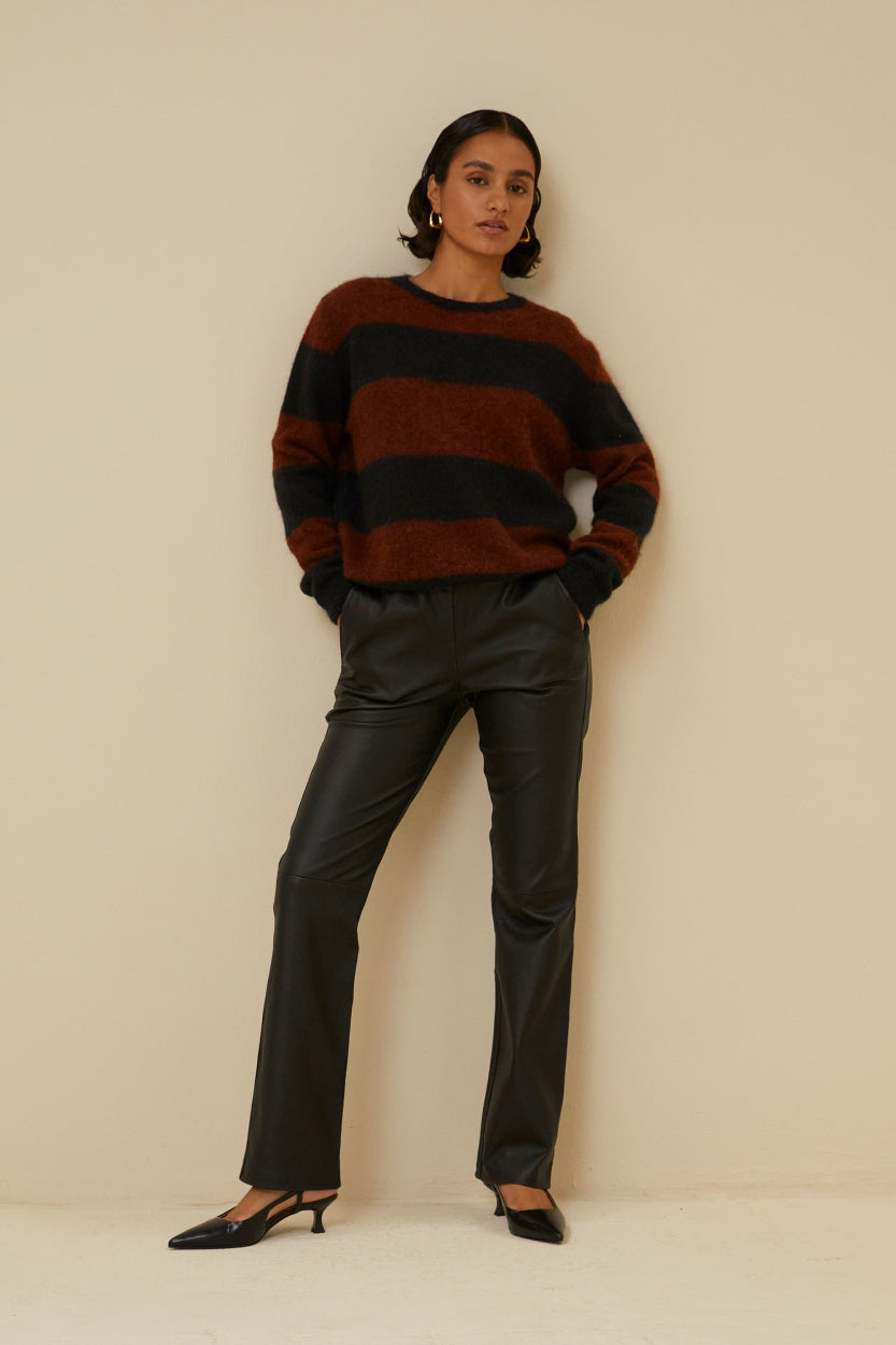Elvia | Black Lowie leather pants