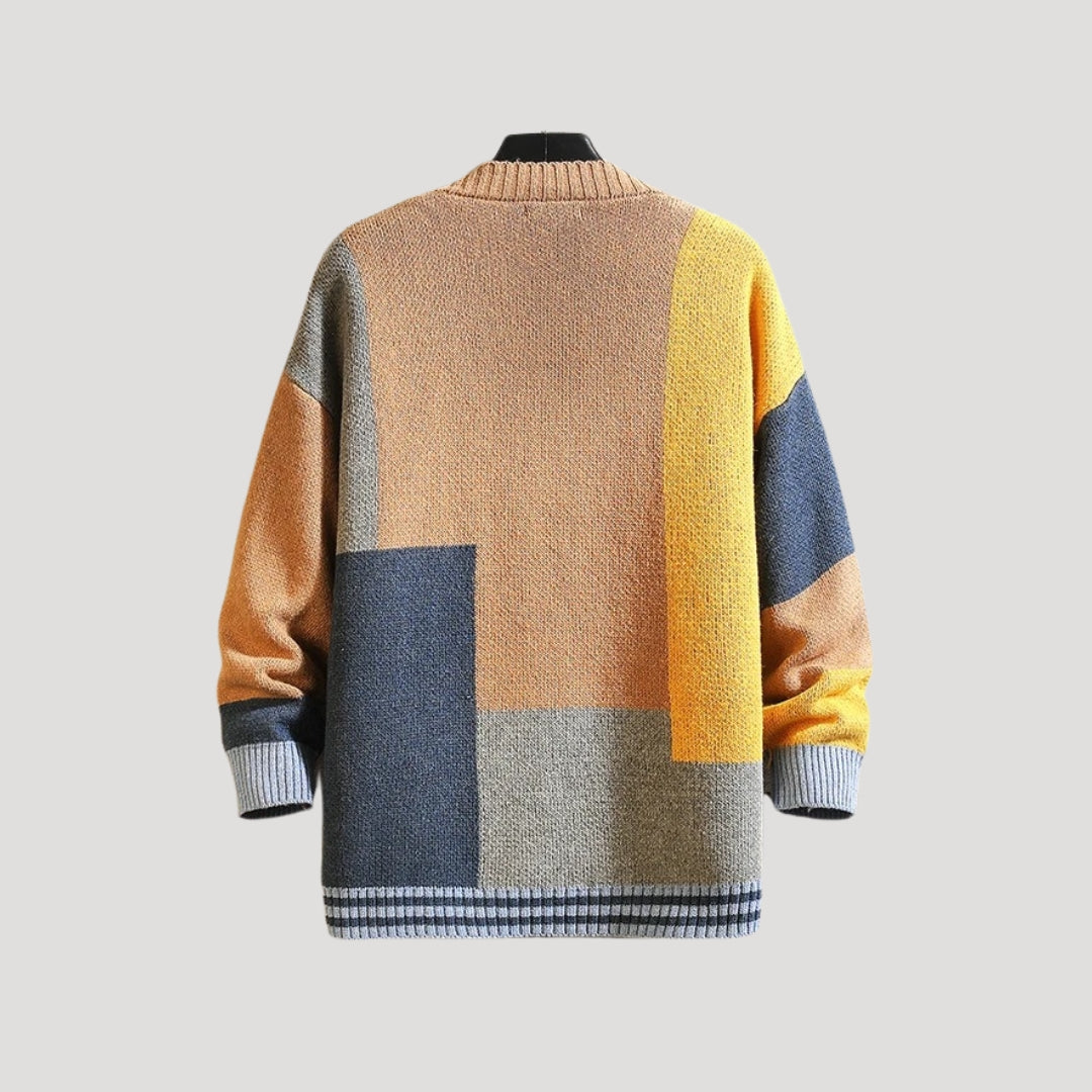 Amelia | Women’s Spring Colorblock Button Knit Cardigan