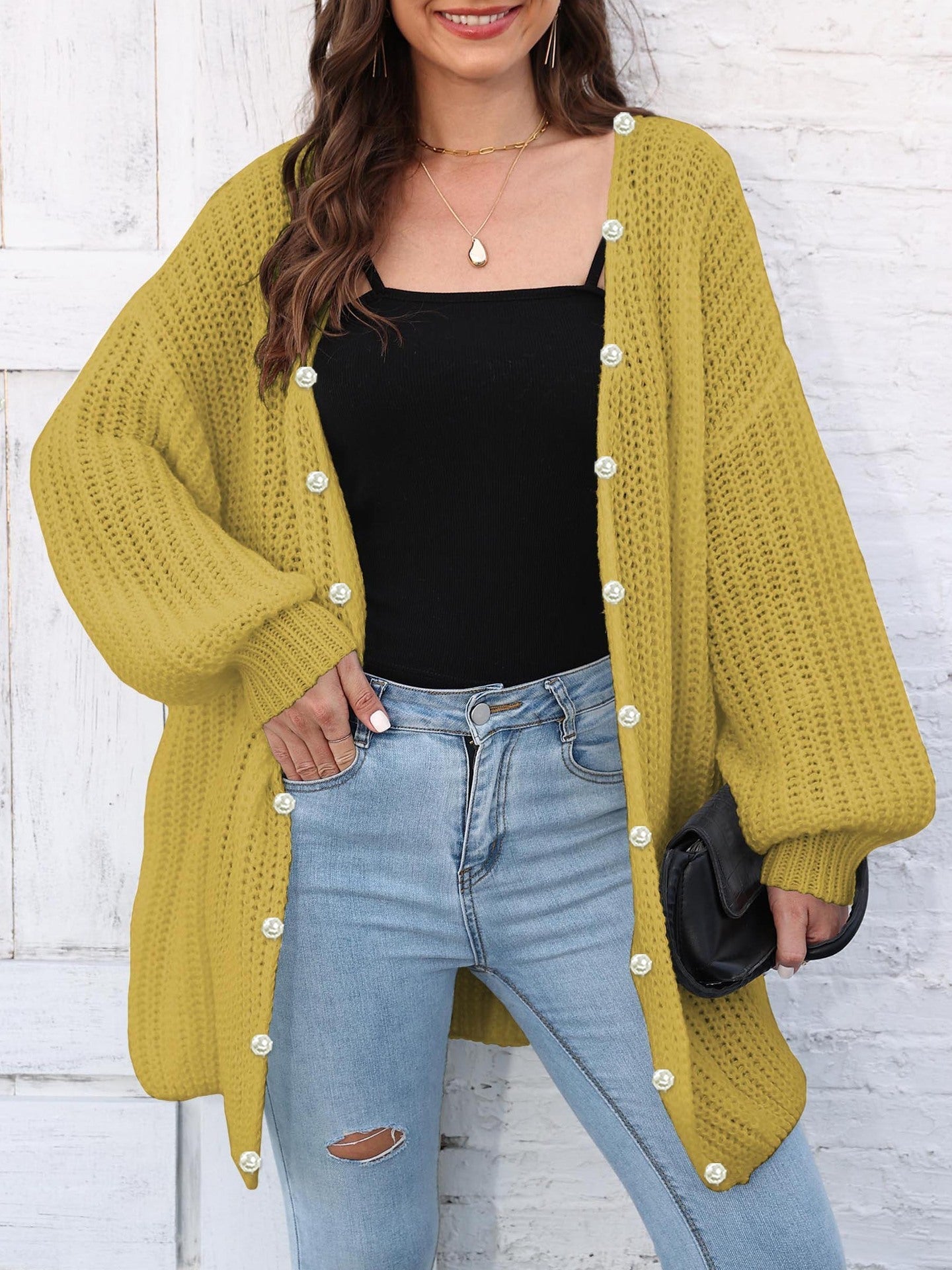 Elsa | Long sleeve open front cardigan