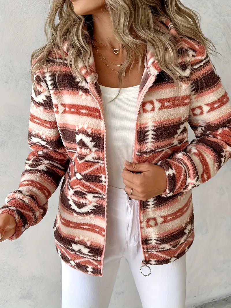 Isabel | Printed woven hooded jacket