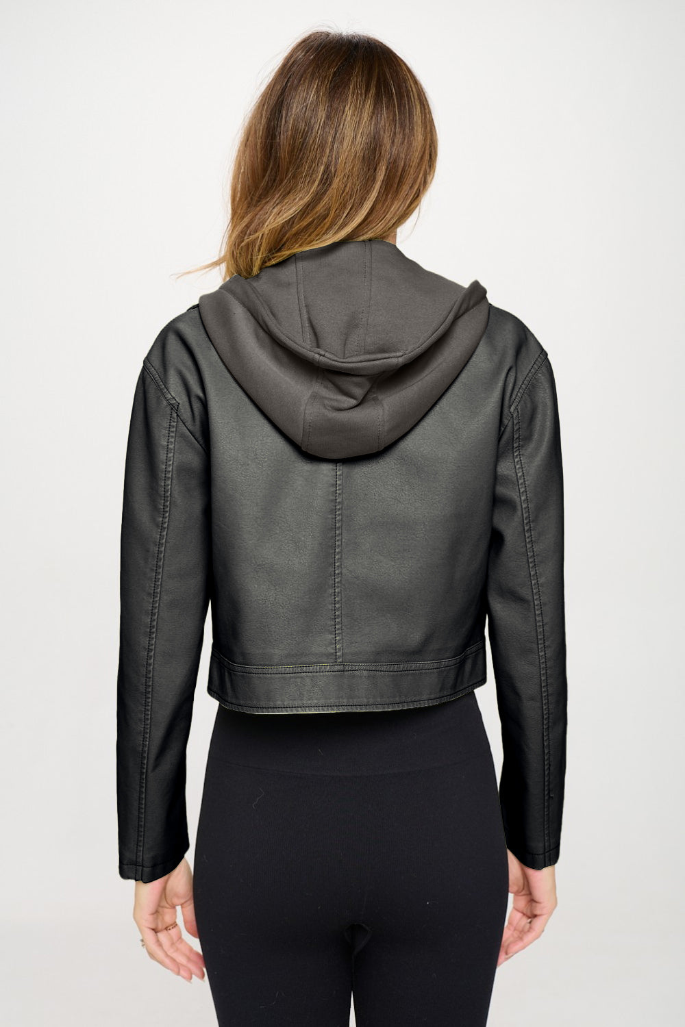 Elena | Cropped hooded jacket with snap fastening