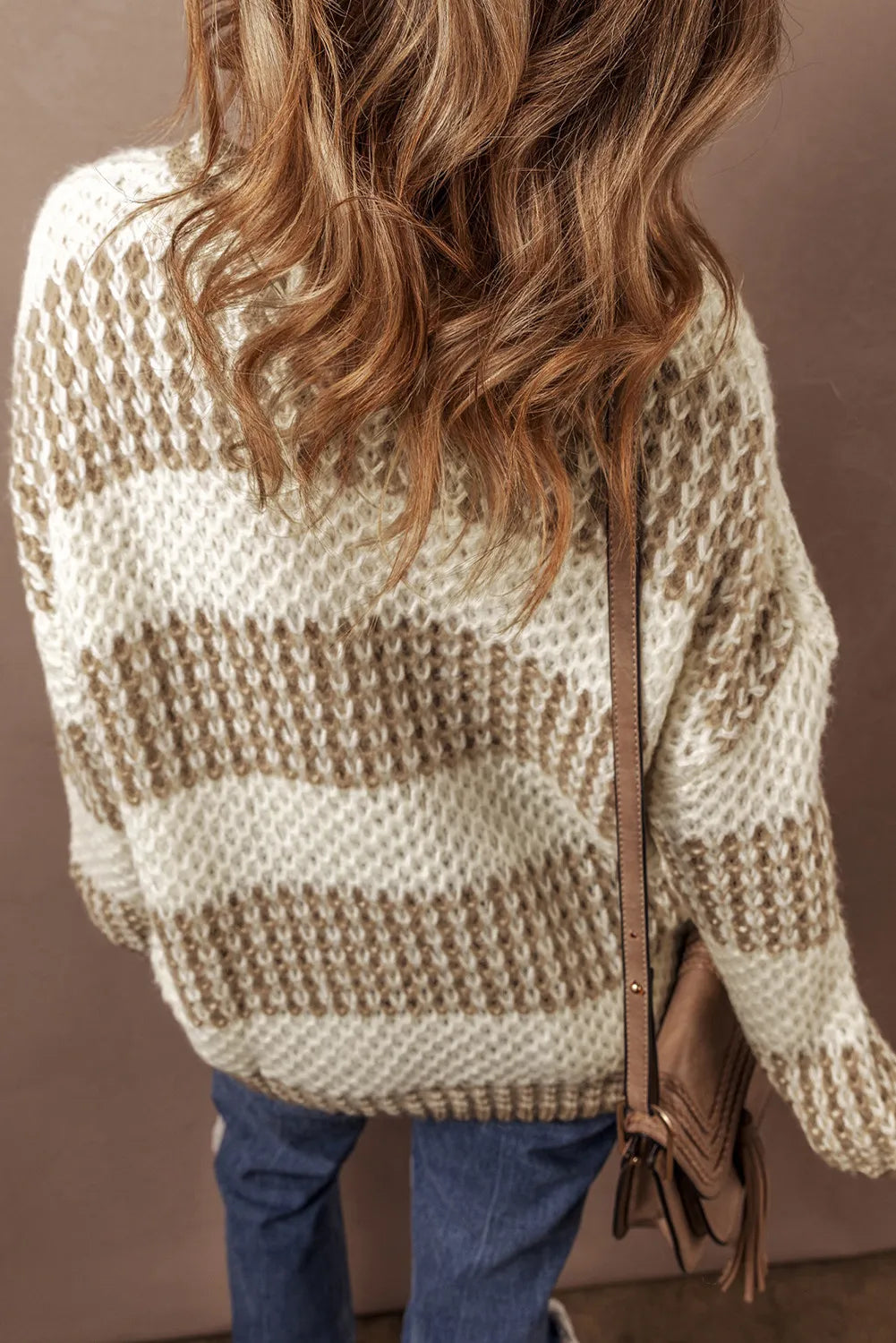 Marieke | Color block sweater with a crew neck and dropped shoulders