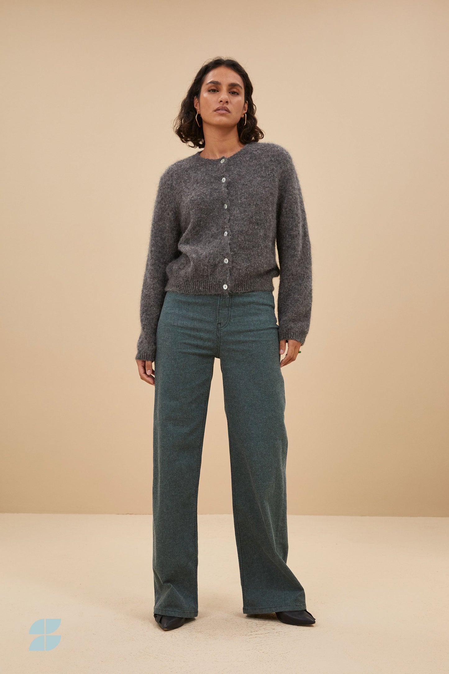 Estela | Striped linen pants in tropical jungle