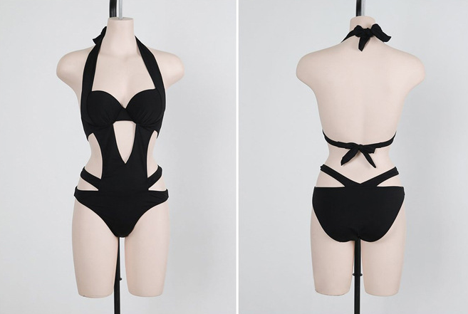 Ivonne® | Halter Cut Out Bandage Trikini Swimsuit