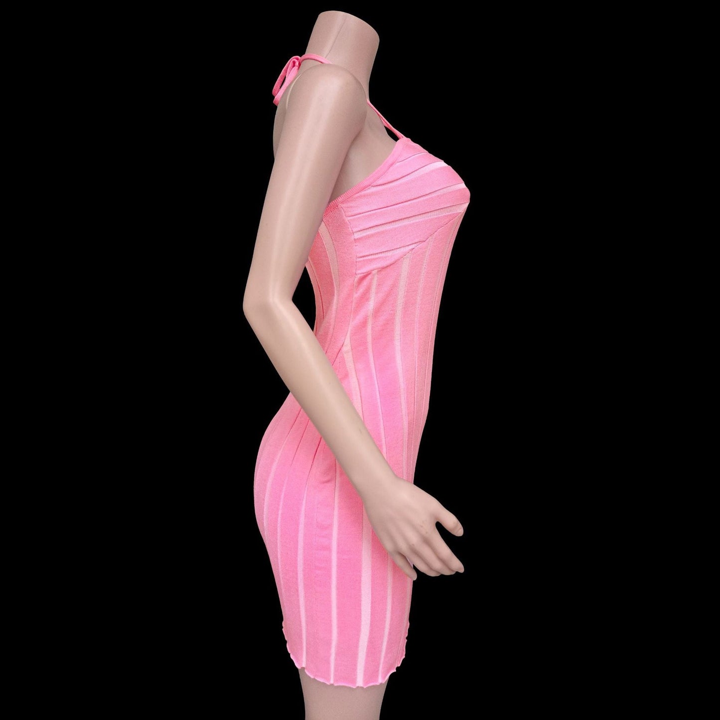 Halterneck tie Knitted Fleece Dress
