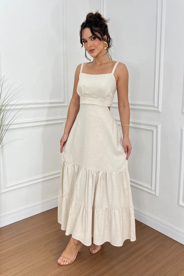 Margarita® | Trendy, Versatile Solid-Colored Midi Dress With Spaghetti Straps