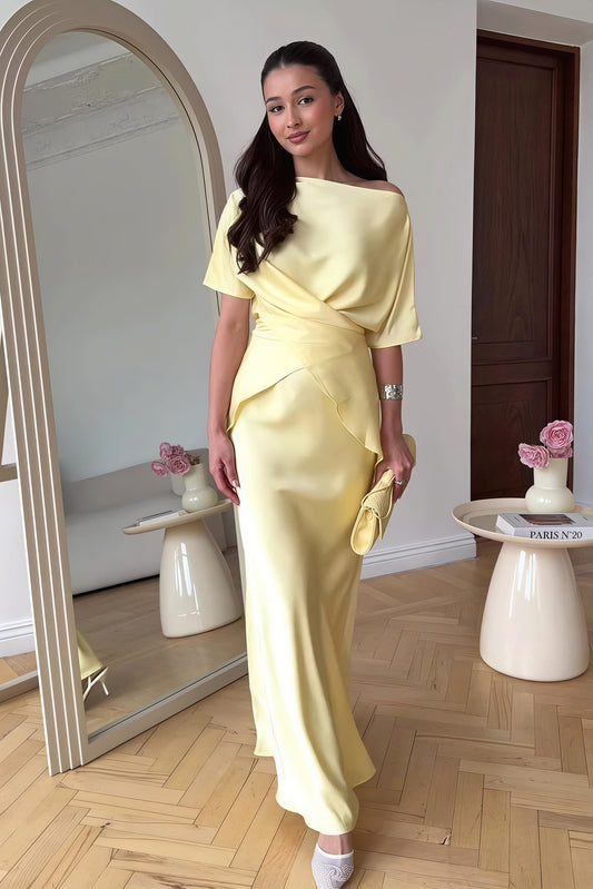 Flowy Elegant Short Sleeve  Skirt Set