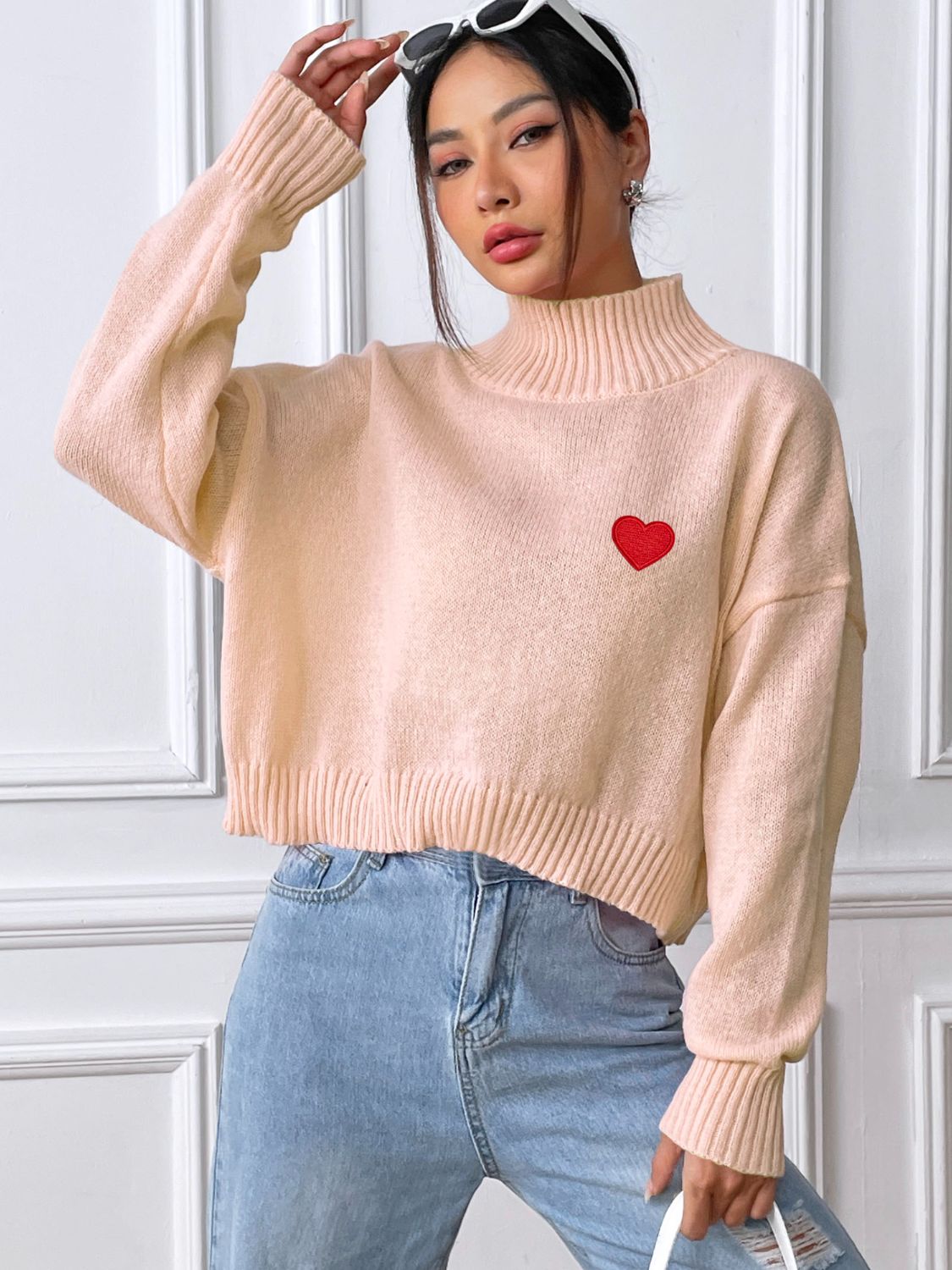 Alessa | Heart turtleneck with long sleeves
