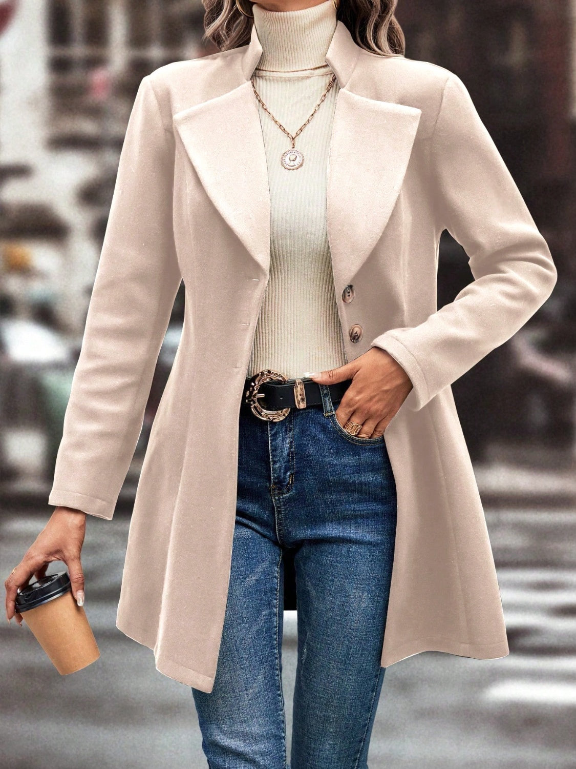 Evelyn | Long-sleeved, long-sleeved collared coat