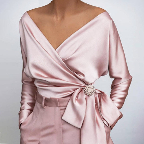 Malena® | Satin Sexy Top Spitzenbluse