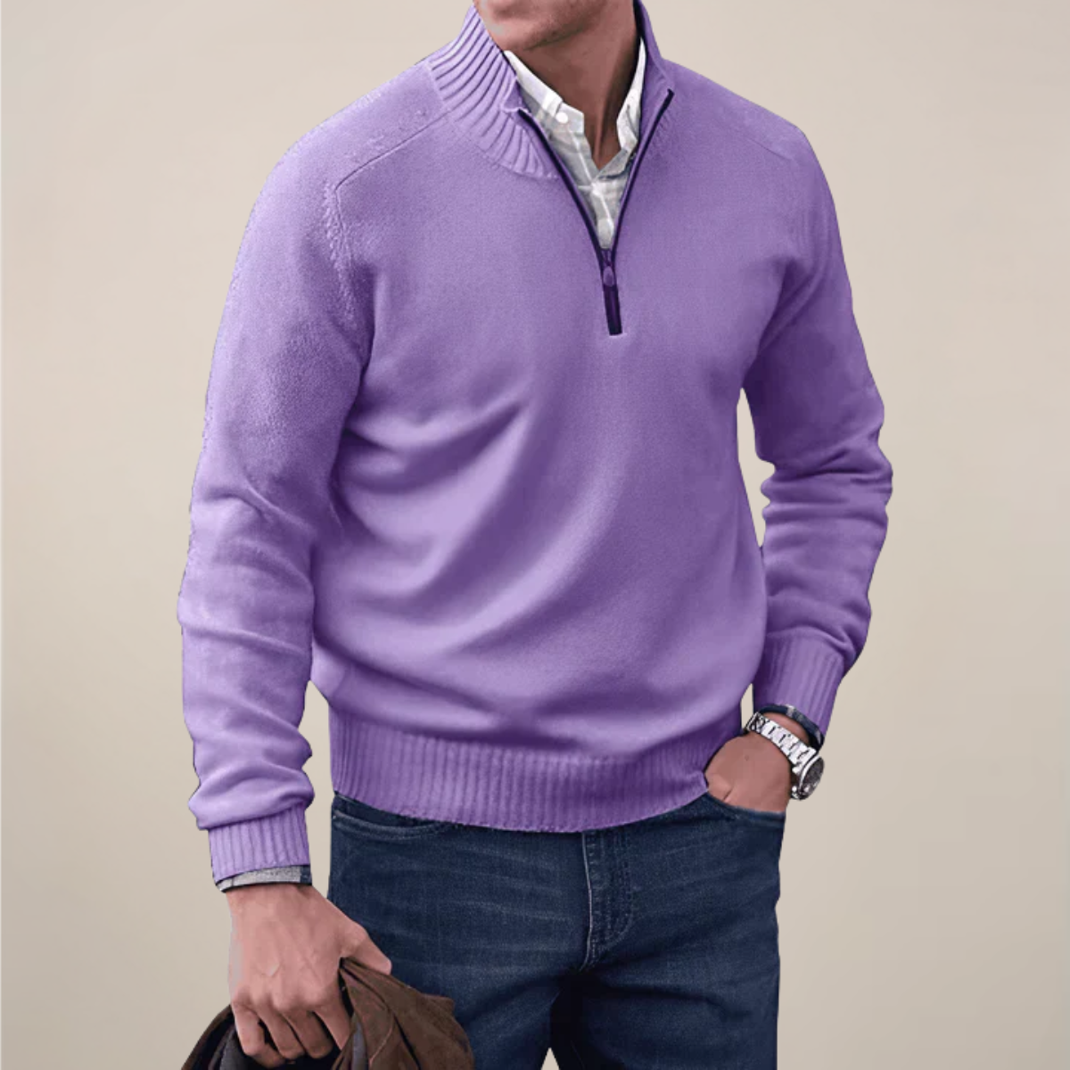 Will | Men’s Spring Half-Zipped Knit Sweater