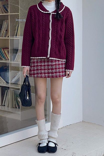 Heavyweight Wool Plaid Bodycon Skirt