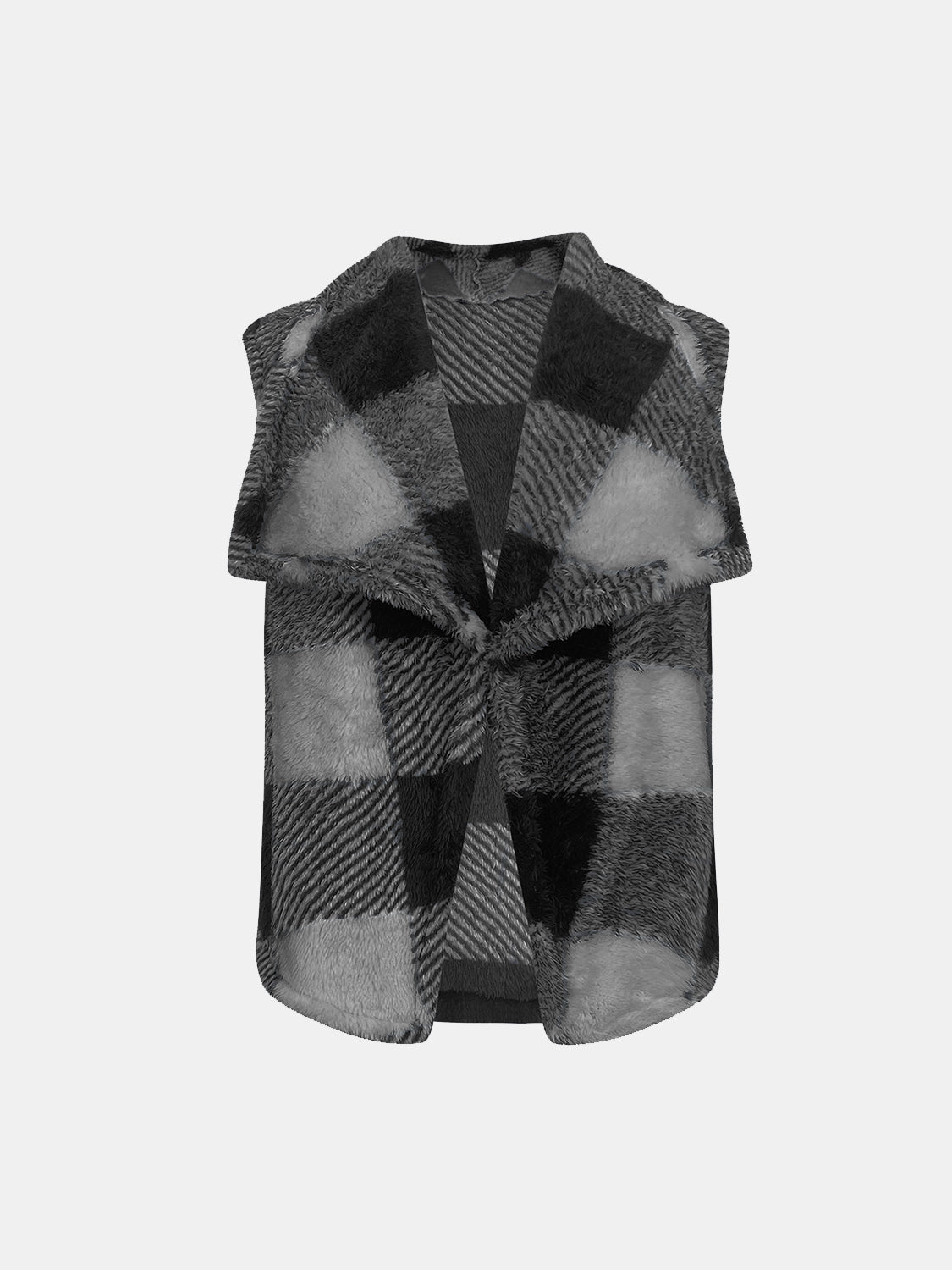 Yolanda | Checked vest coat with an open front