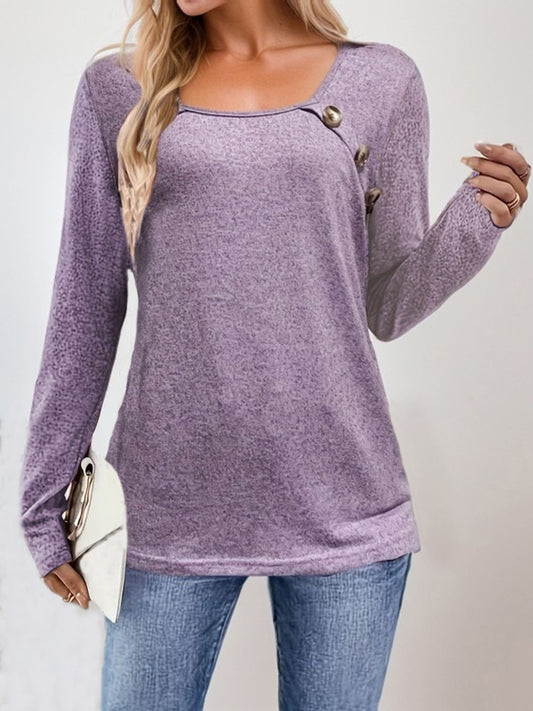 Gitta | Long sleeve t-shirt with a square neckline