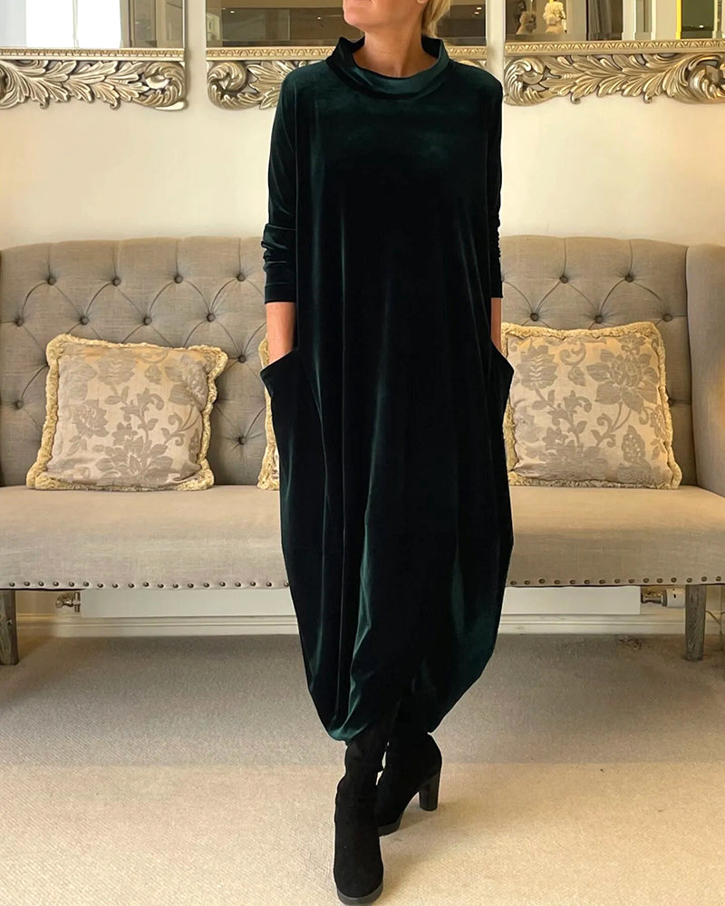 Greta | Long dress with pockets and collar