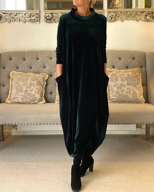 Greta | Long dress with pockets and collar