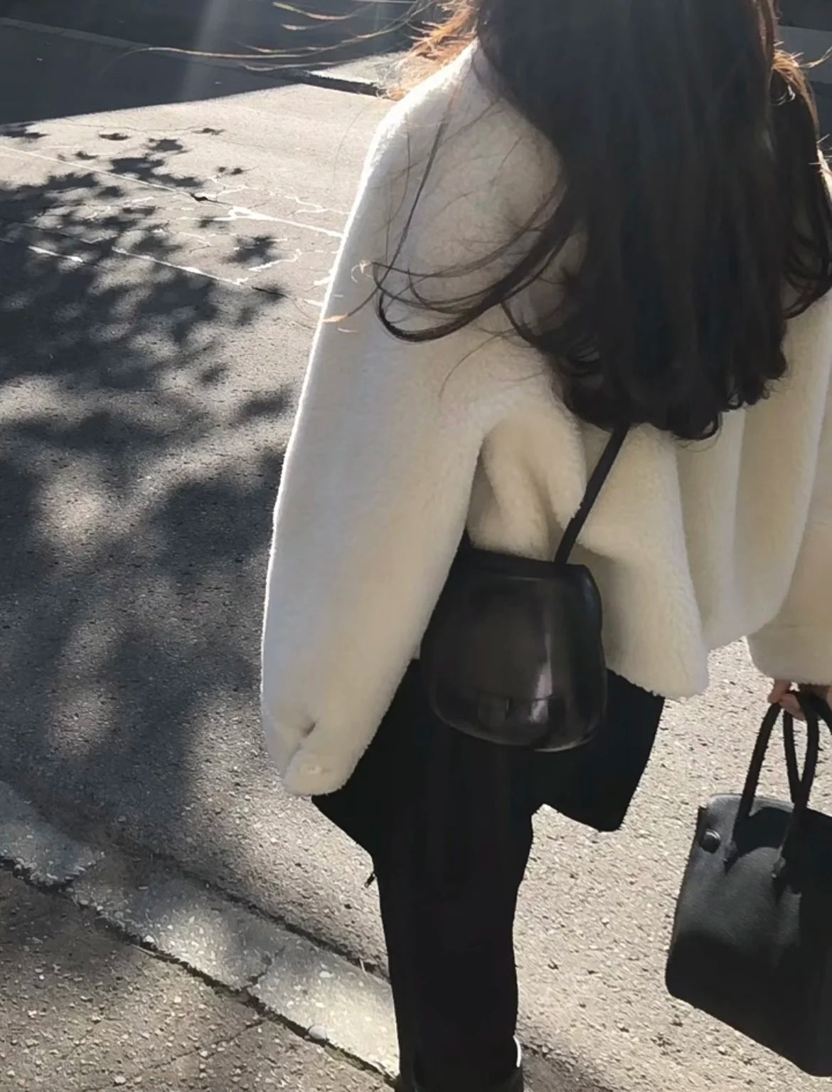 Magaly® | Long sleeve fashionable white winter coat for women