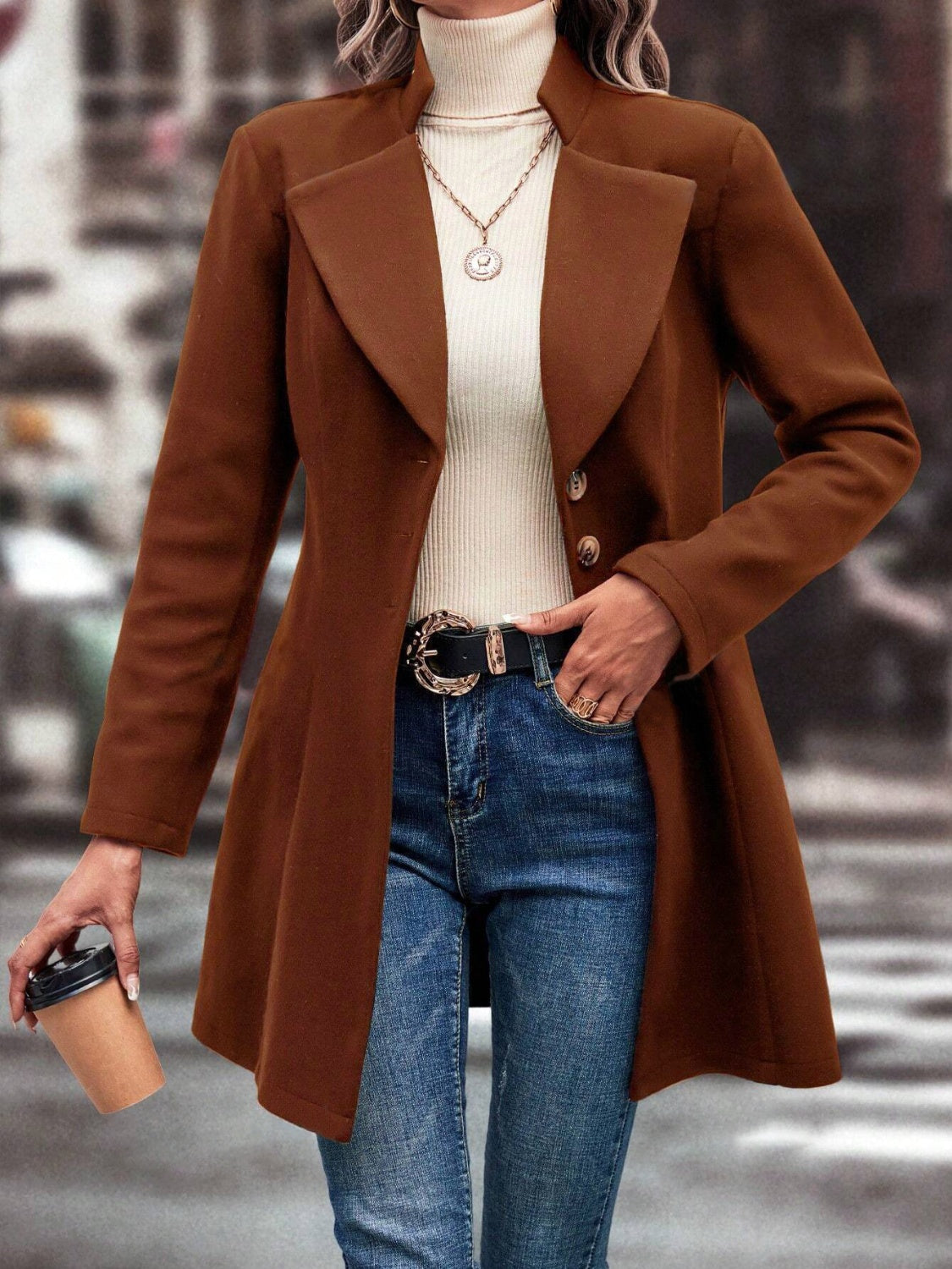 Evelyn | Long-sleeved, long-sleeved collared coat