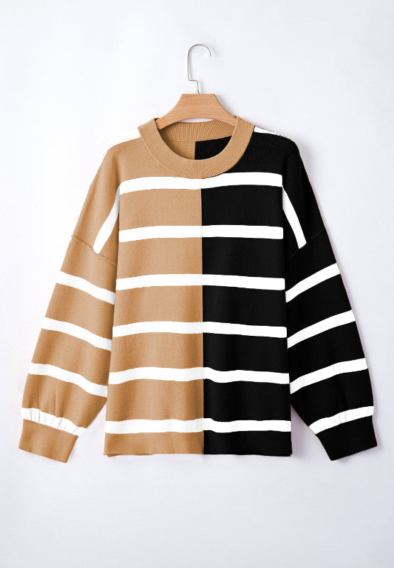 Xiomara | Contrast striped long sleeve sweatshirt