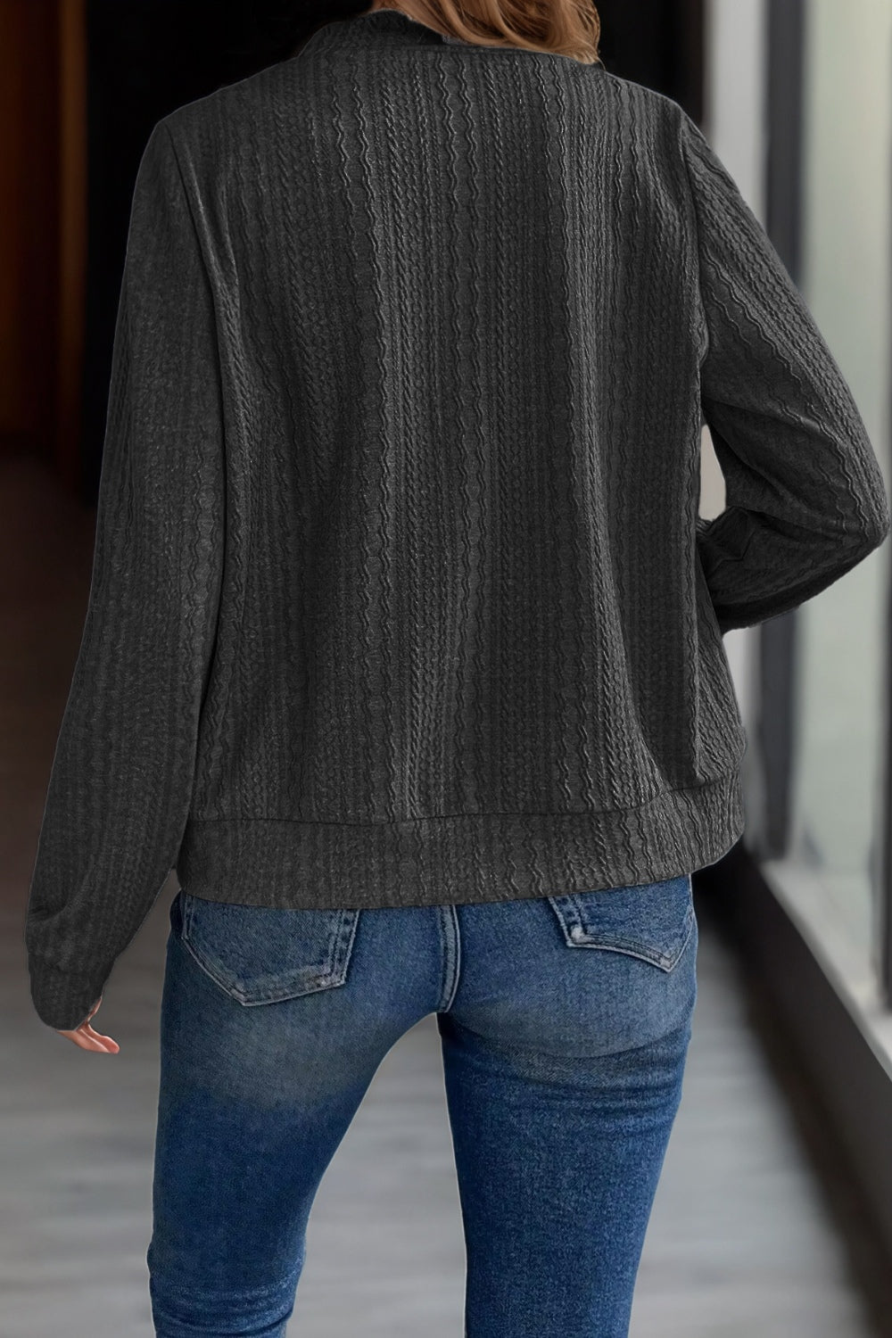 Eugenia | Long sleeve jacket with baseball collar and zip