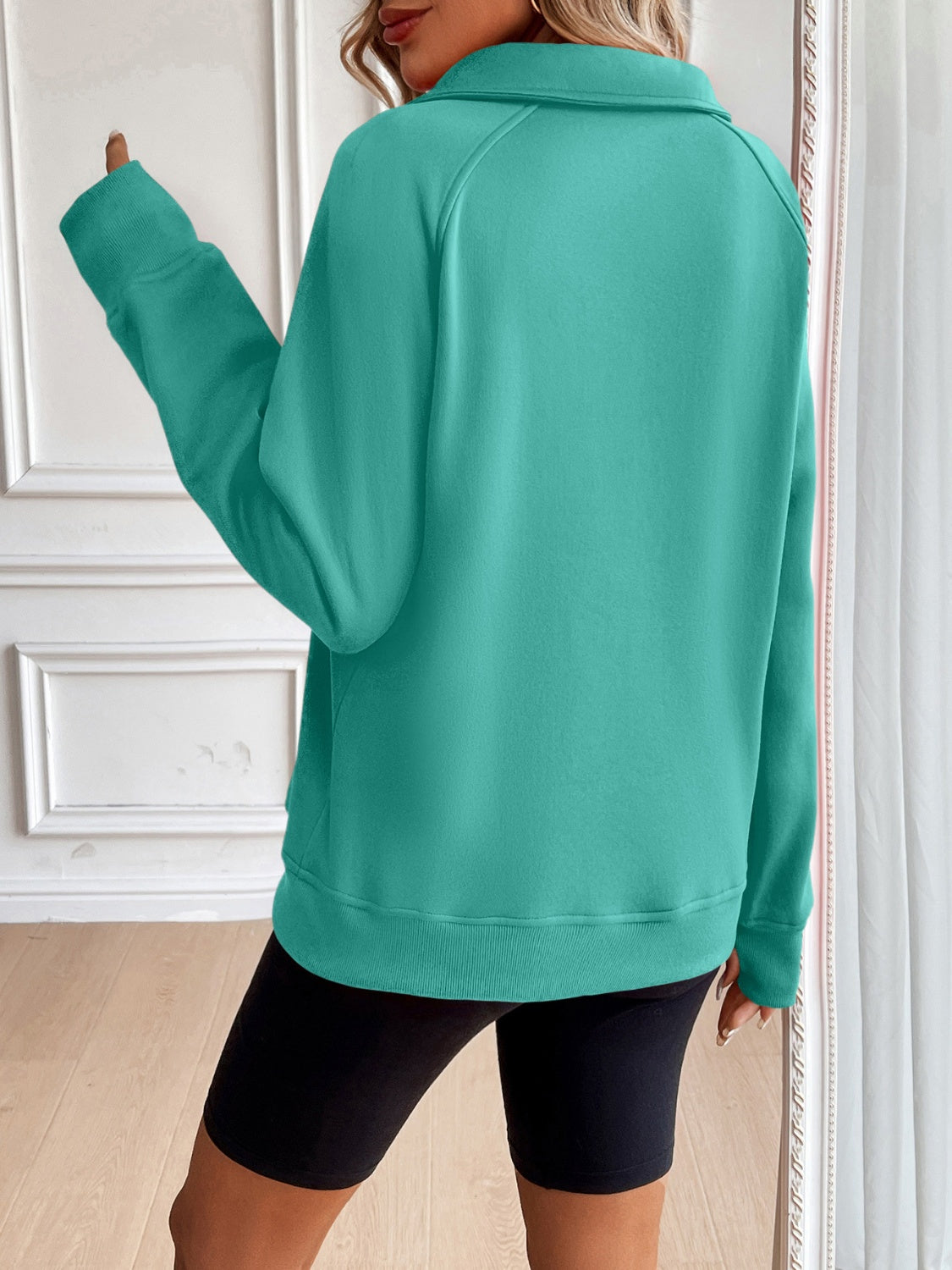 Nina | Ivy Lane half zip sweatshirt with raglan sleeves