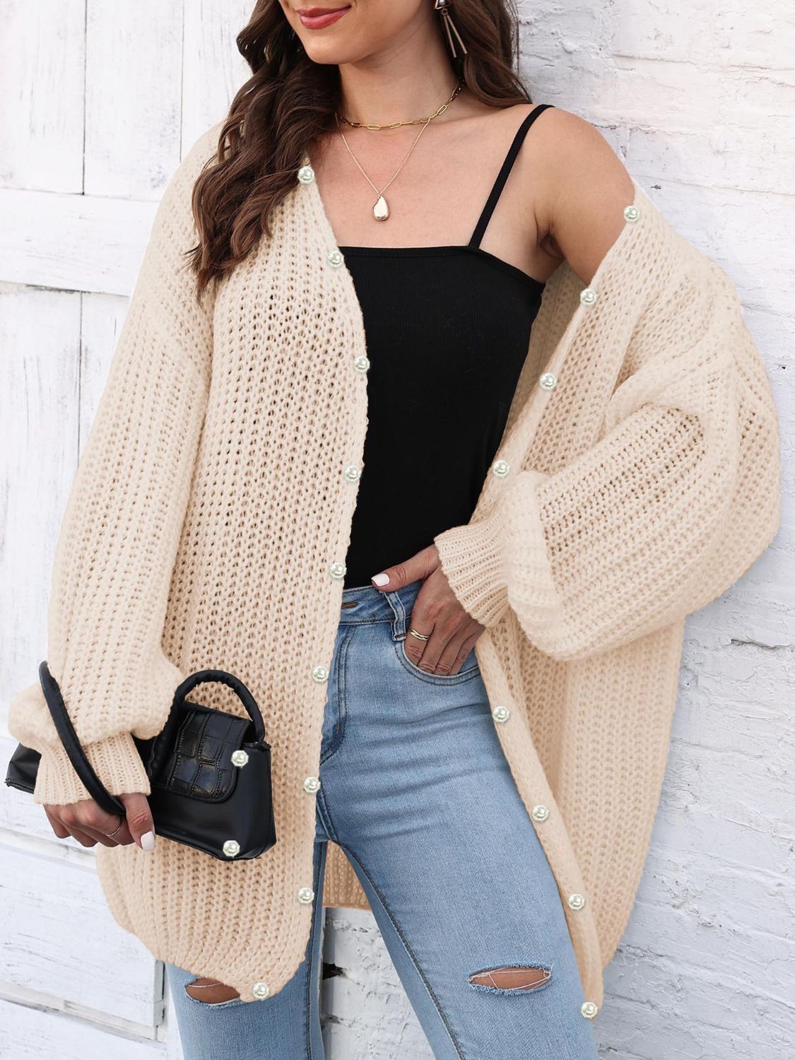 Elsa | Long sleeve open front cardigan
