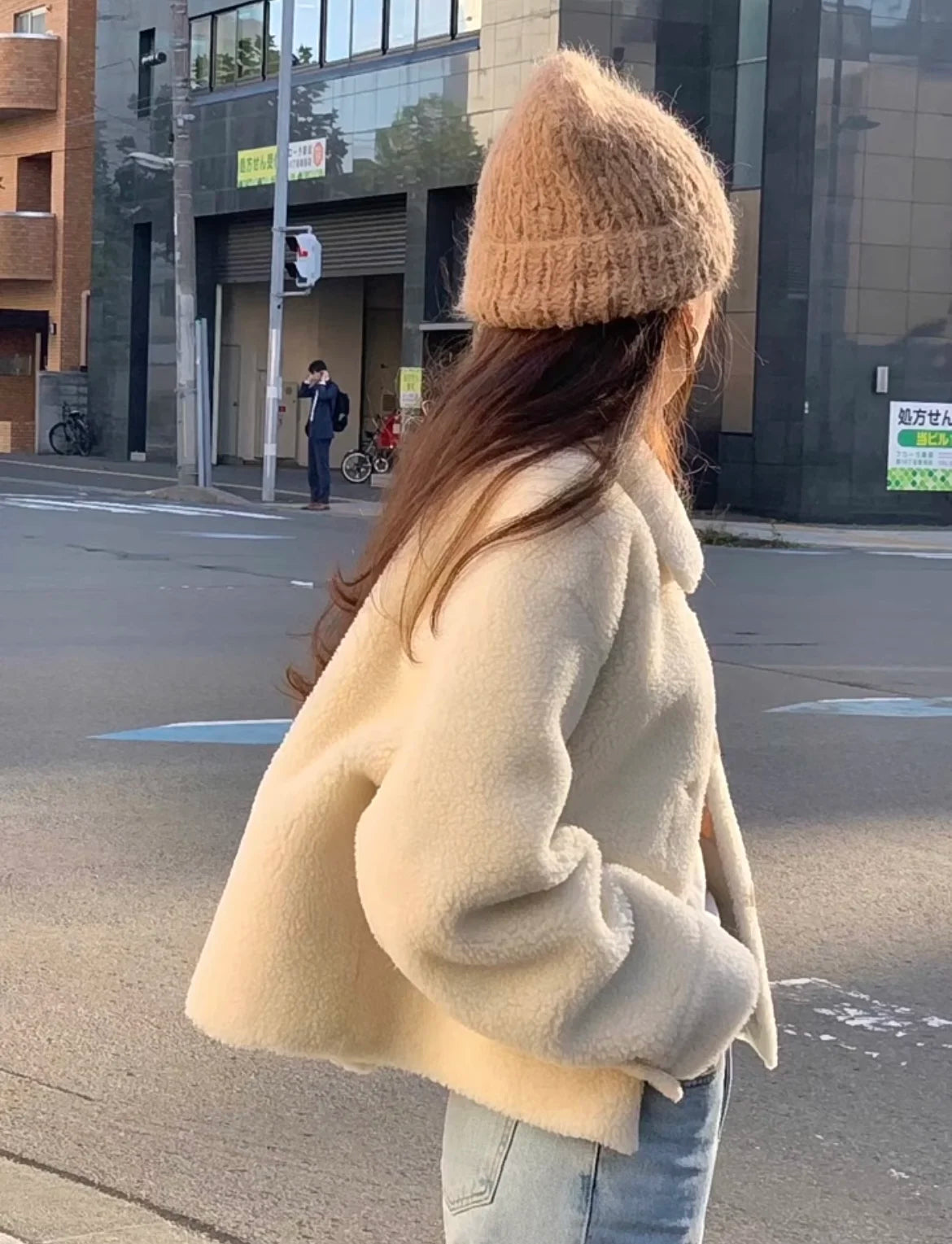 Magaly® | Long sleeve fashionable white winter coat for women