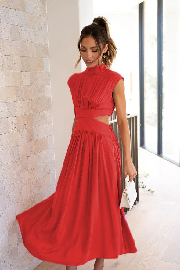 Rafaela® | Holiday Midi Dress With Cut-Out Waist And Pockets