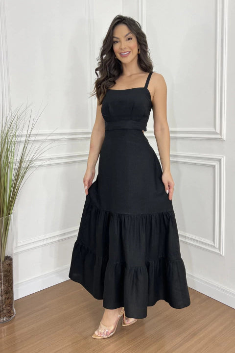 Margarita® | Trendy, Versatile Solid-Colored Midi Dress With Spaghetti Straps