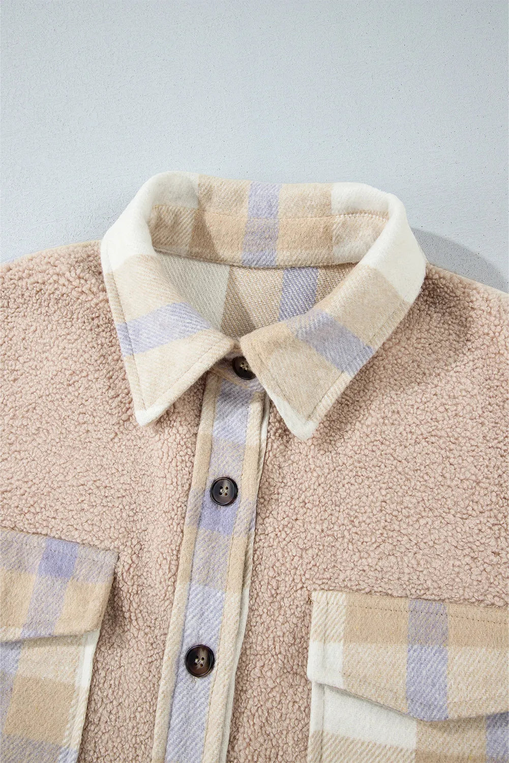 Renee | Long-sleeved slit check coat with button placket