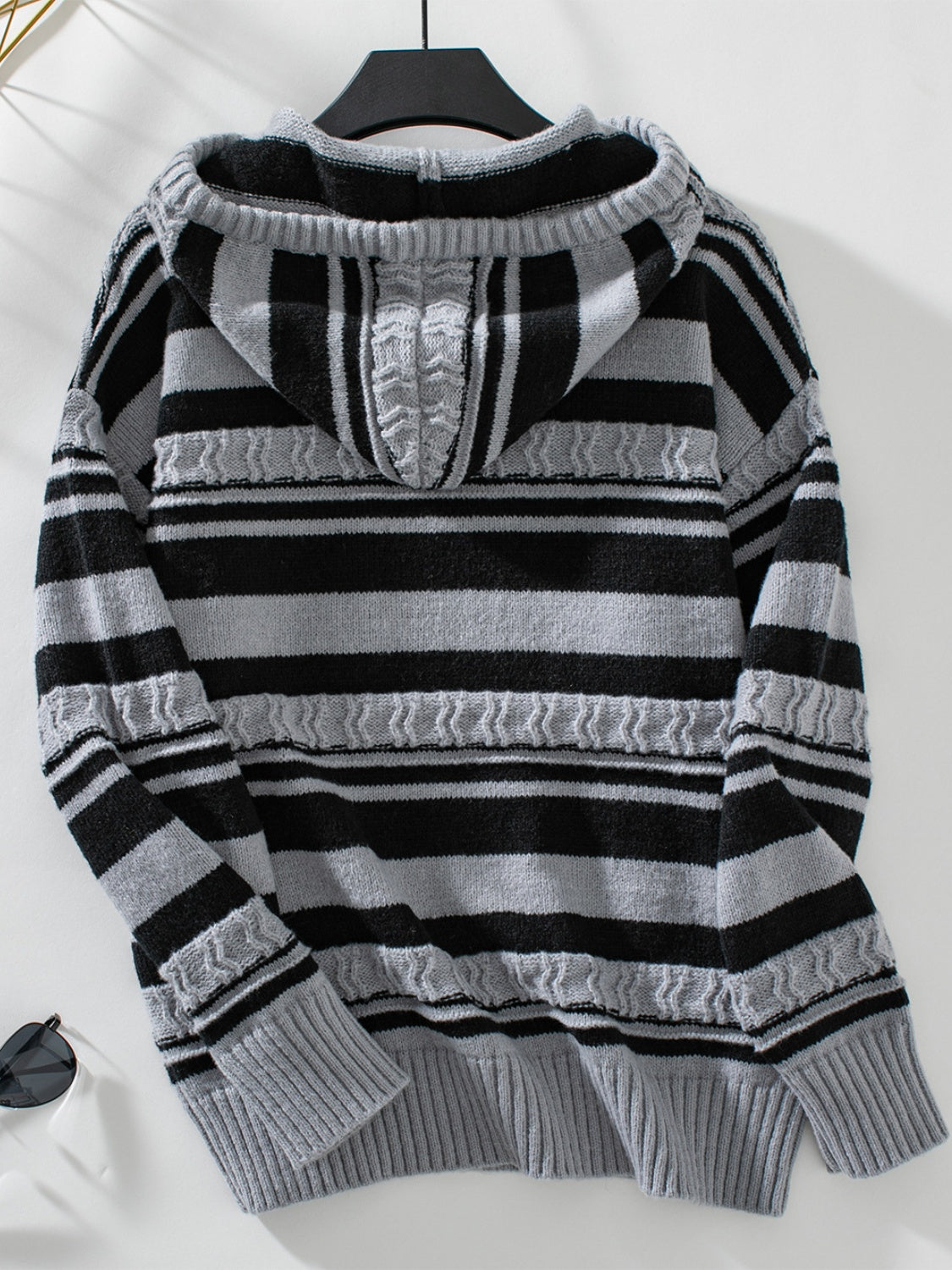 Juana | Striped long sleeve drawstring hoodie
