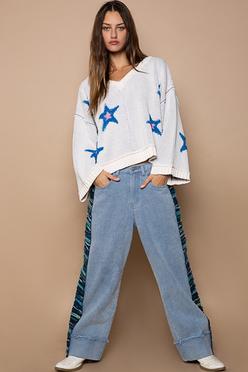Greta | Long sleeve sweater with star patch