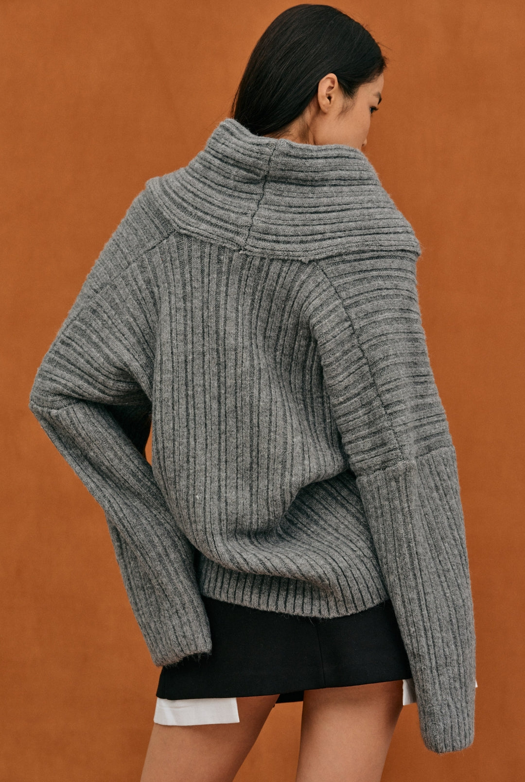 Leire® | Pull oversize for women with rouleau haut Tricoté