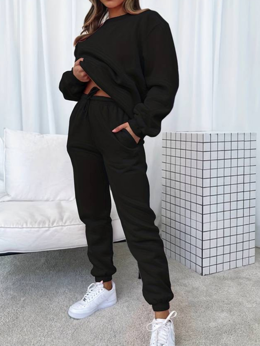 Sibilla® | Casual Elegant Sweatshirt And Jogger Pants Tracksuit