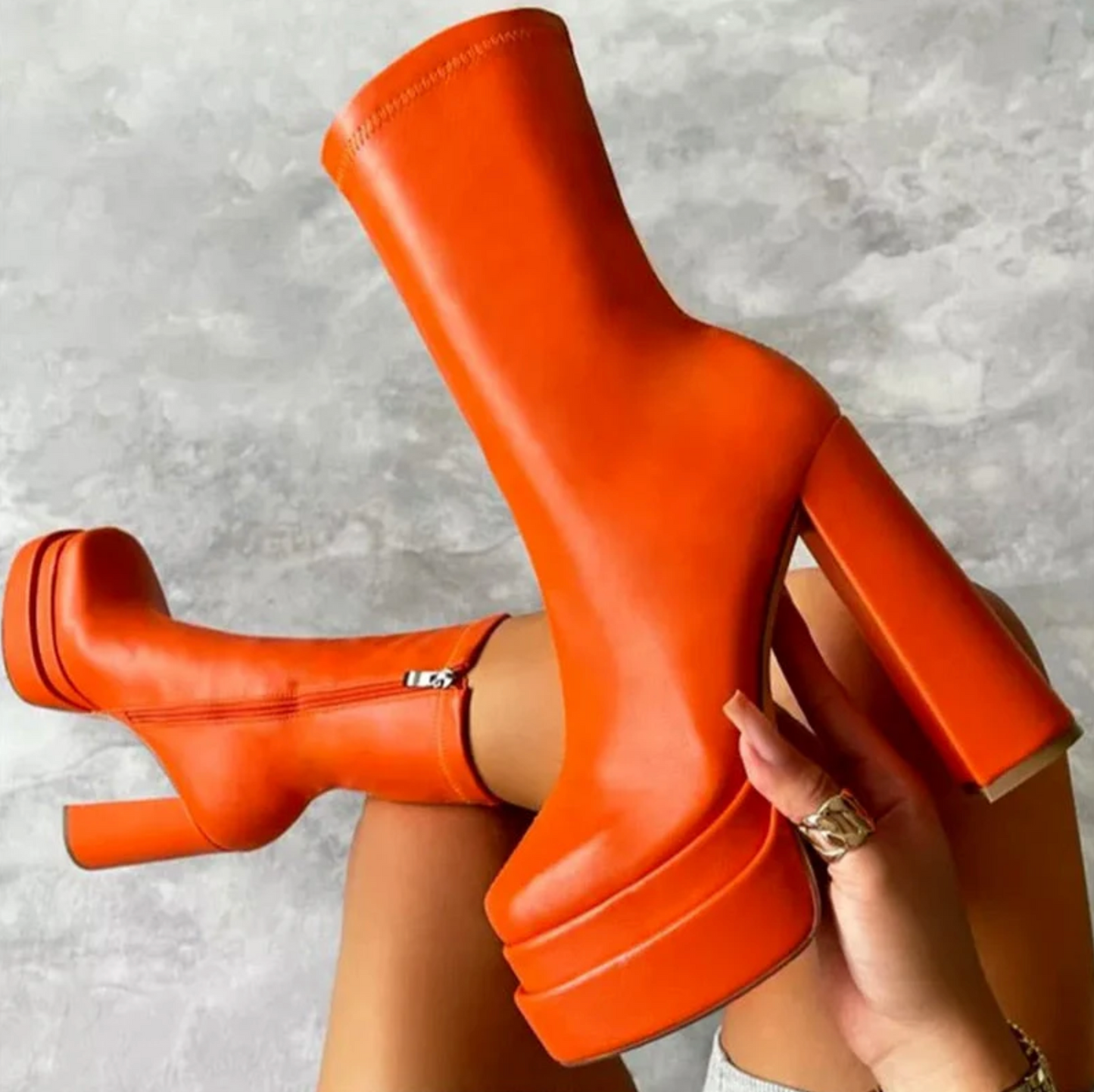 Giulia® | Leather Boots With Thick Heels