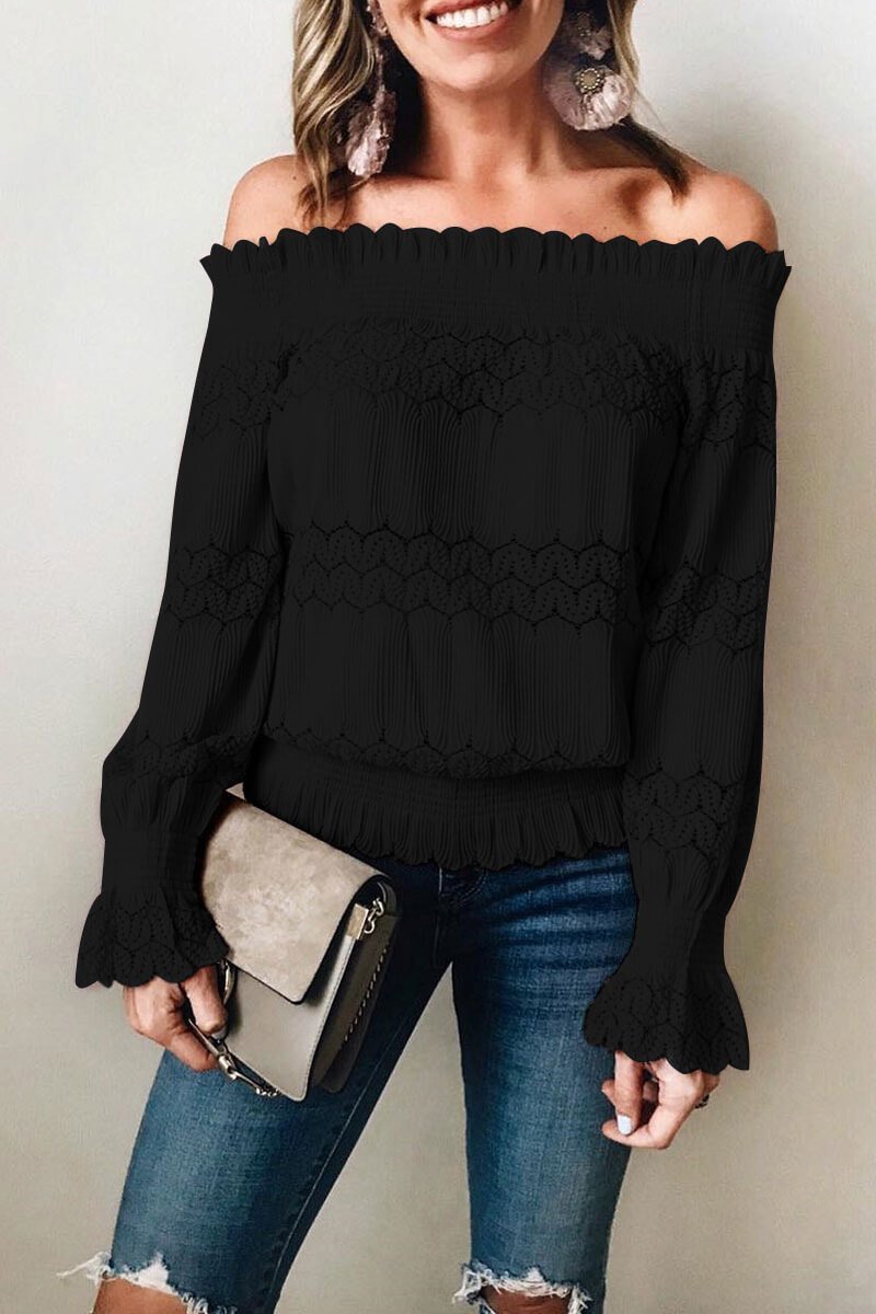 Tania® | Elegant Long-Sleeved Off-The-Shoulder Blouse