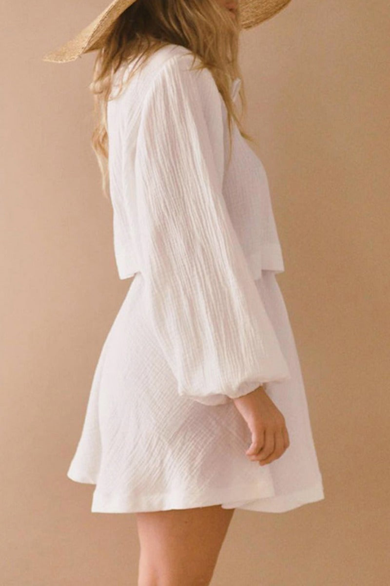 Yvonne® | Cotton Linen Suit With Tie