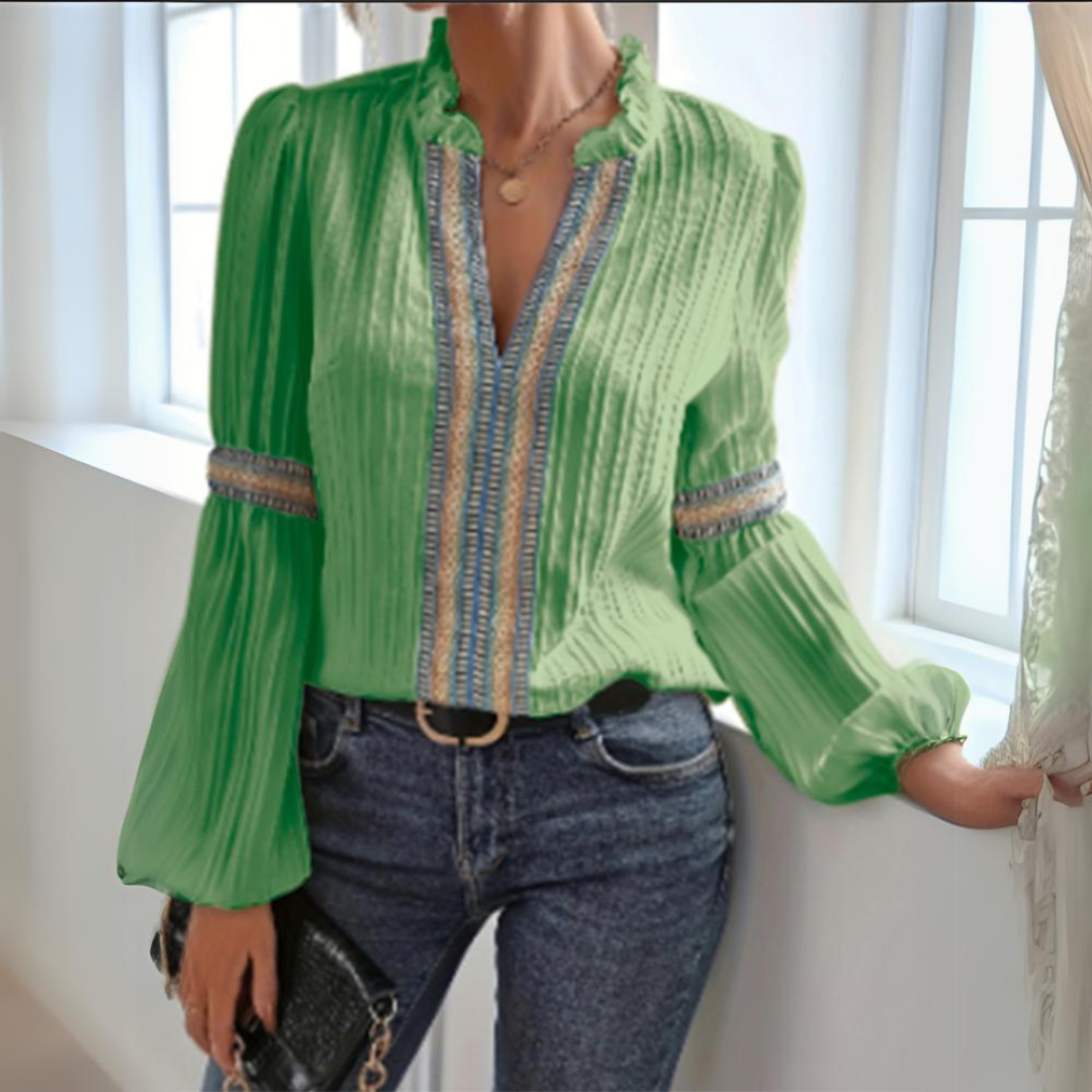 Jacinta | Boho chiffon blouse with long sleeves