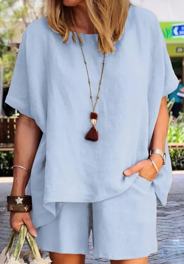Esther® | Casual Loose Shirt And Shorts Set