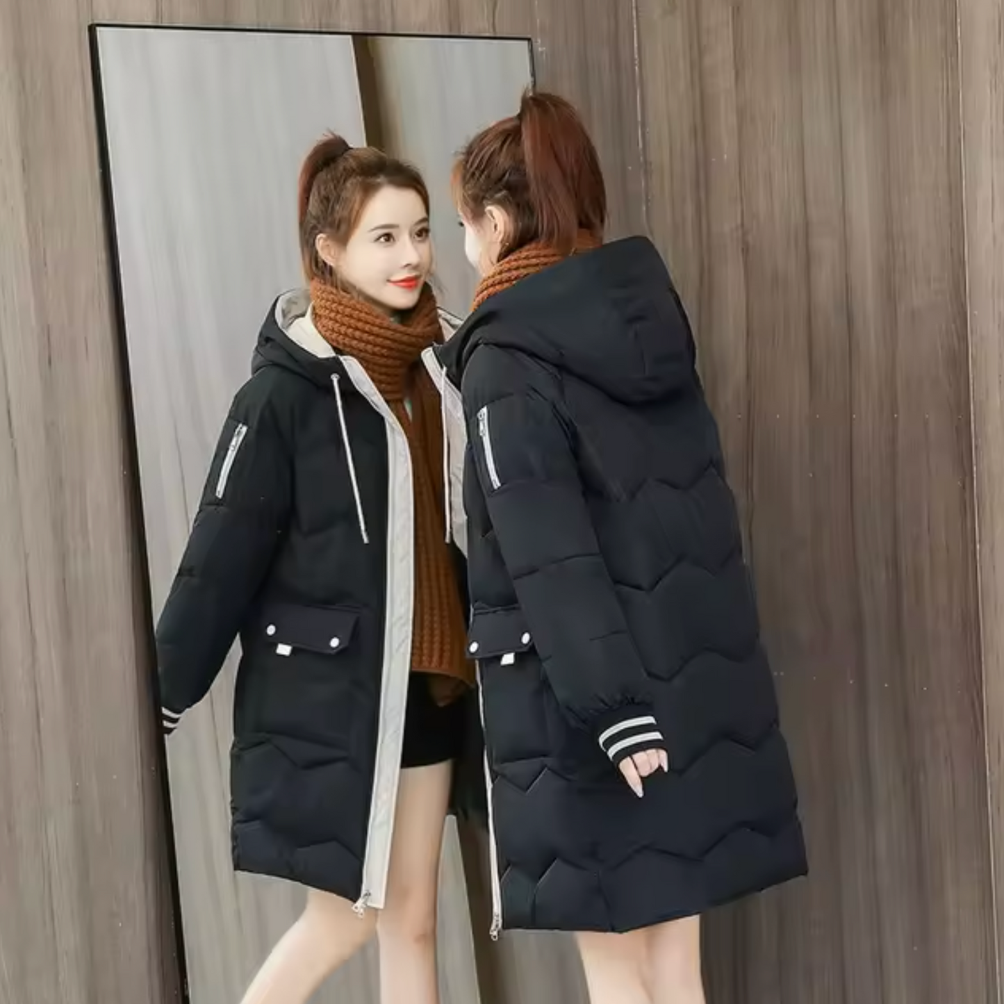 Tania | Long cotton parka coat