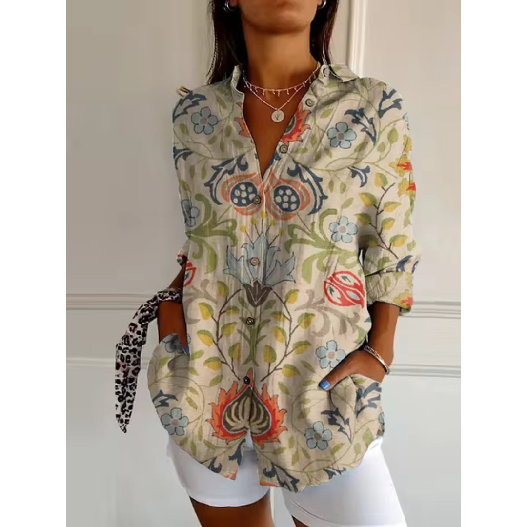 Silvia® | Chemisier à fleurs with boutons for women