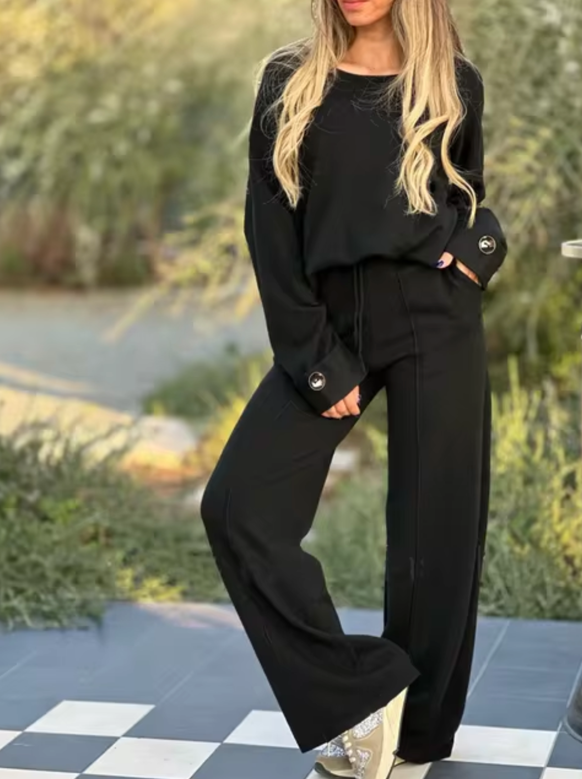 Sonia® | Long Sleeve And Wide Leg Pants Set