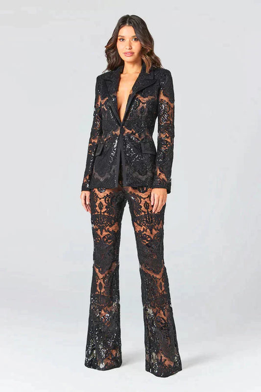 Geneva® | Blazers and hollow mesh pants for women