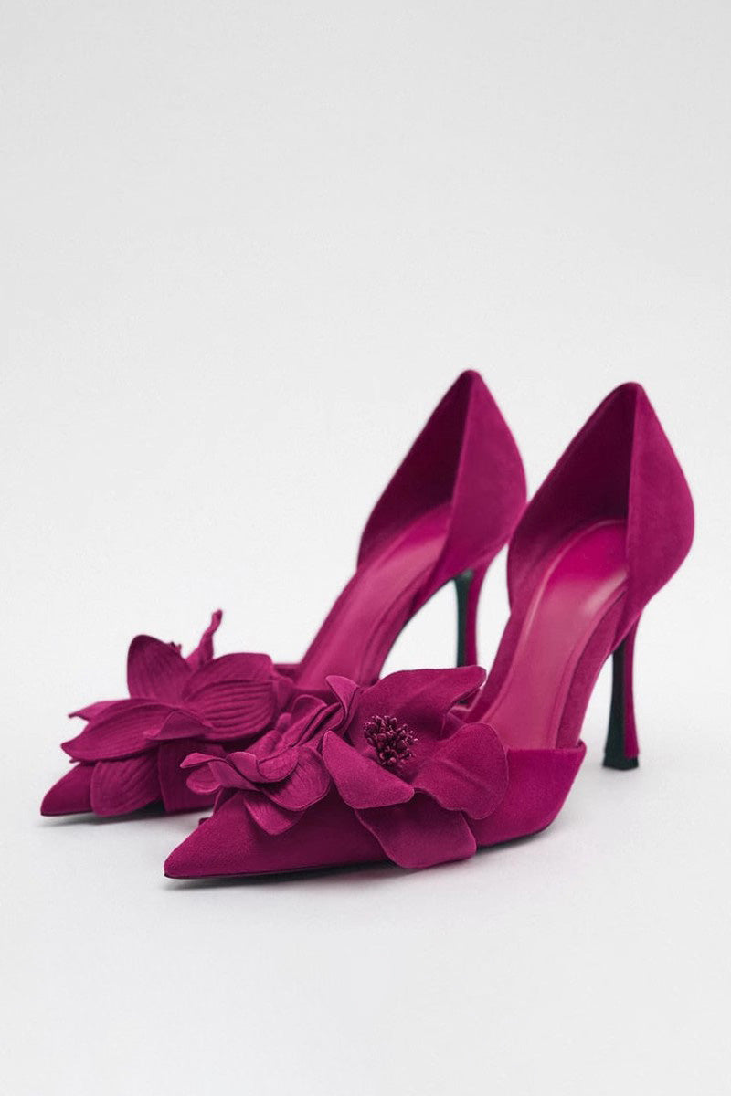 Maritza® | Flower Decorated Pointed High Heels