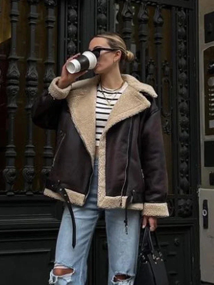 Marta | Fashionable winter coat: long sleeve women's jacket