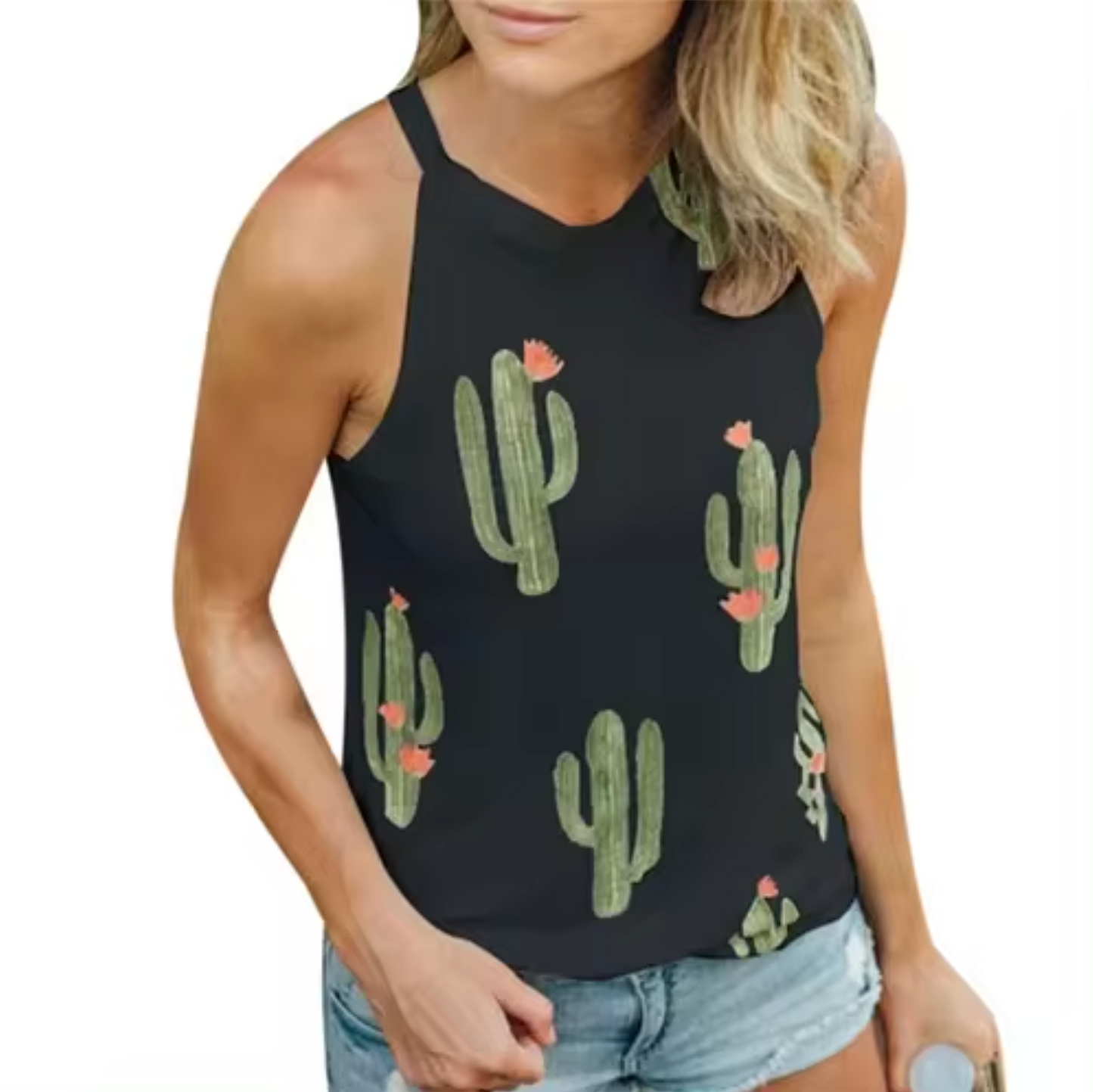 Nelia® | Cactus Print Tank Top