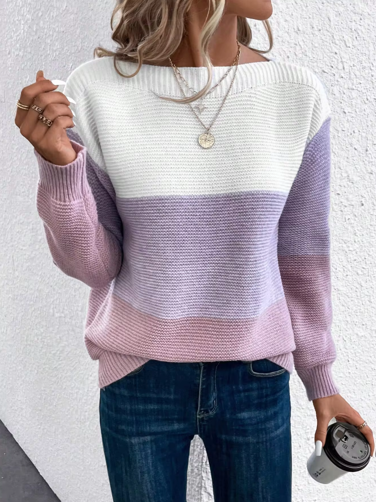 Karen | Elegant three-color sweater