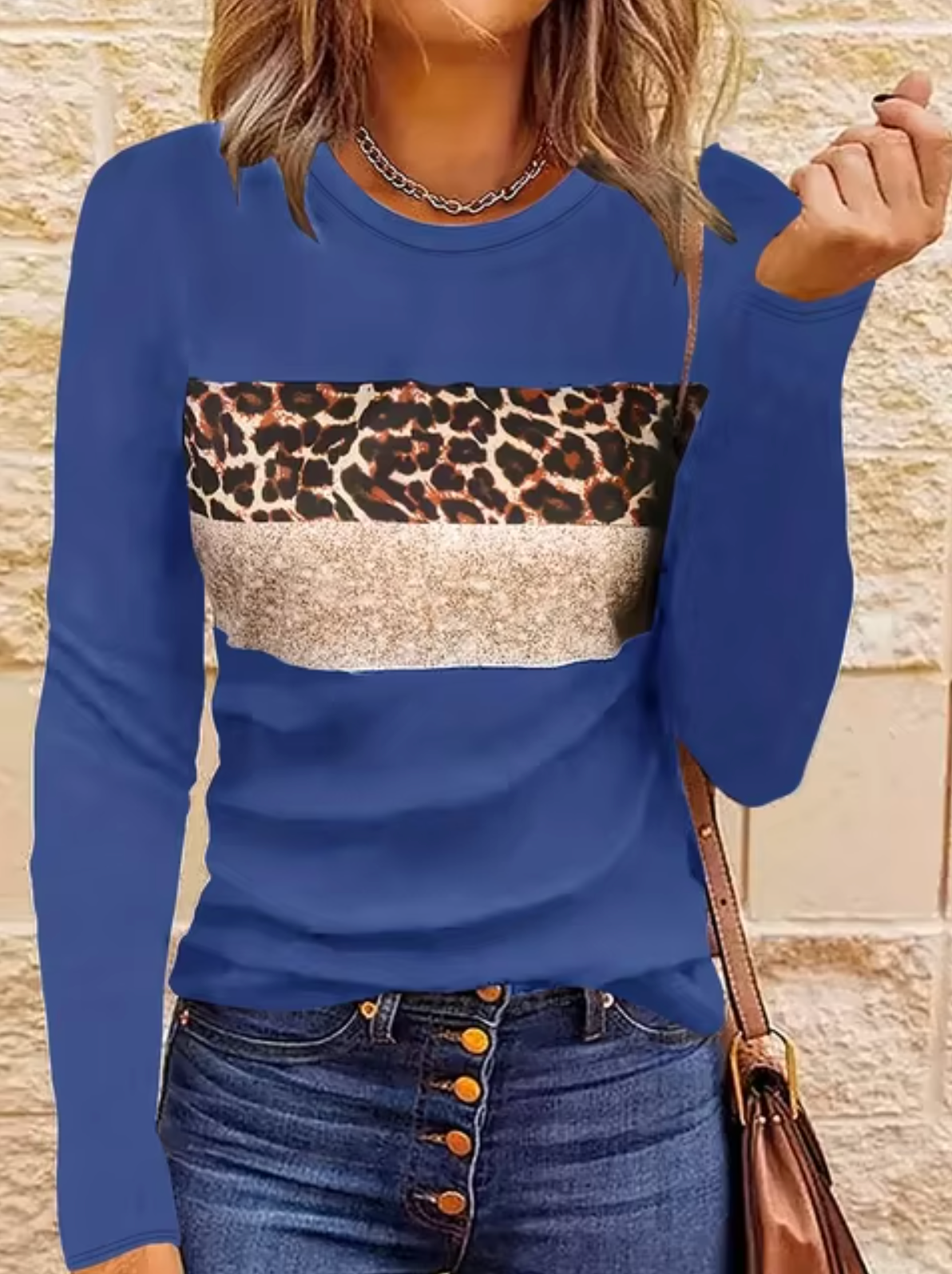 Rosario | Long sleeve leopard print t-shirt