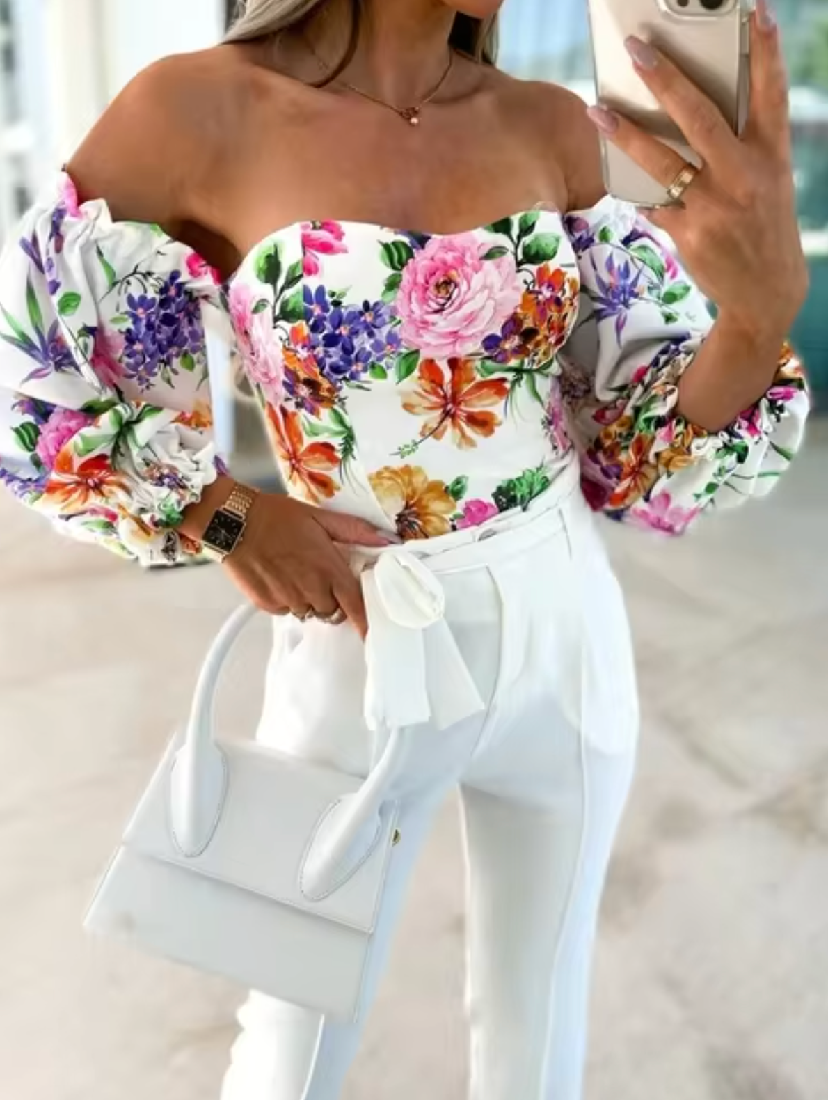 Dina® | Floral Off-The-Shoulder Tops