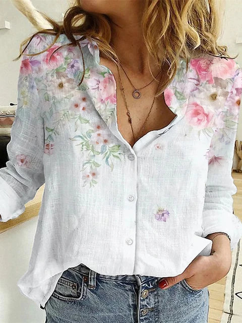 Melanie® | Printed Casual Loose Long Sleeve Blouse